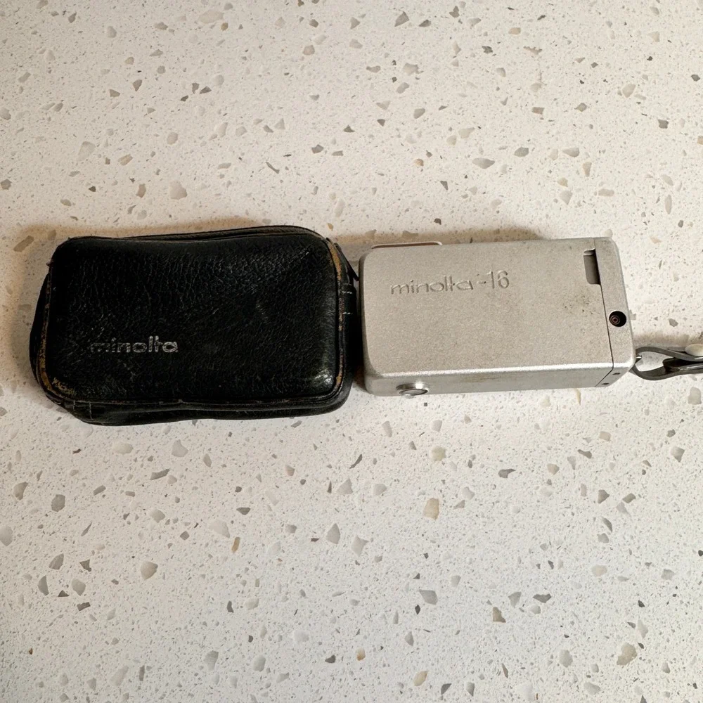 Minolta-16 Subminiature Film Camera w/ Leather Case Spy Vintage‎ Photography